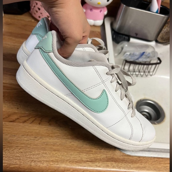 Nike White & Mint Green Court Sneakers | Classic Clean Style - Picture 2 of 7